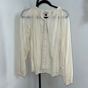 Universal Thread Cream Button-Up Blouse